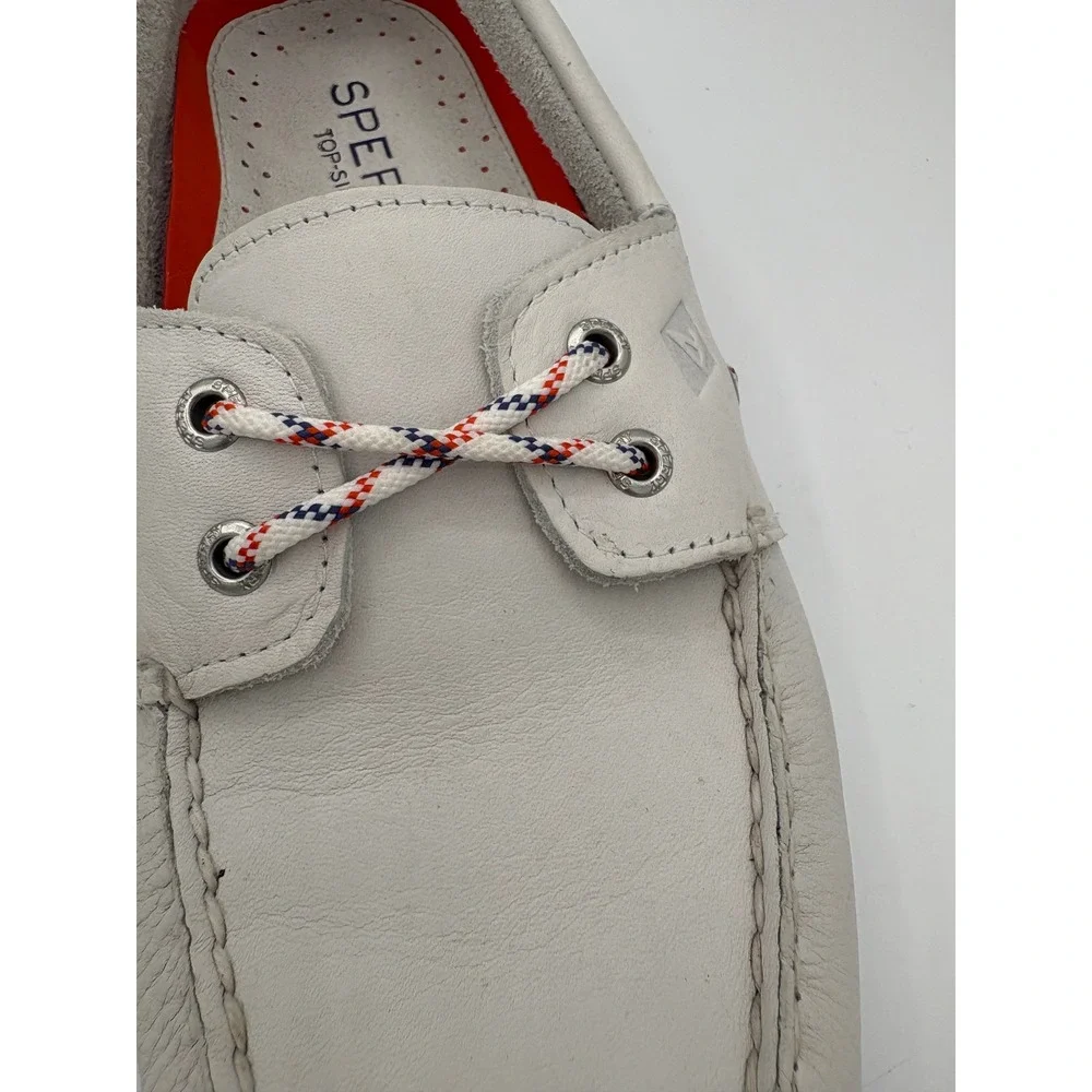 Sperry Top-Sider Mens Authentic Original White Leather Boat Shoes STS24980 10.5M